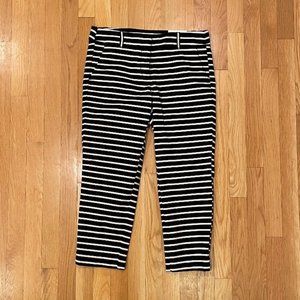 NWT LOFT Black & White Striped Cropped Riviera Pant Marissa Fit Petite size 6